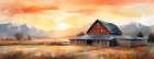 Weathered barn graphic Art Print